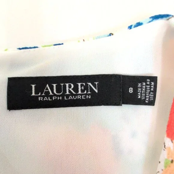 Lauren Ralph Lauren Floral Fit & Flare Dress Size 8 - Picture 4 of 10